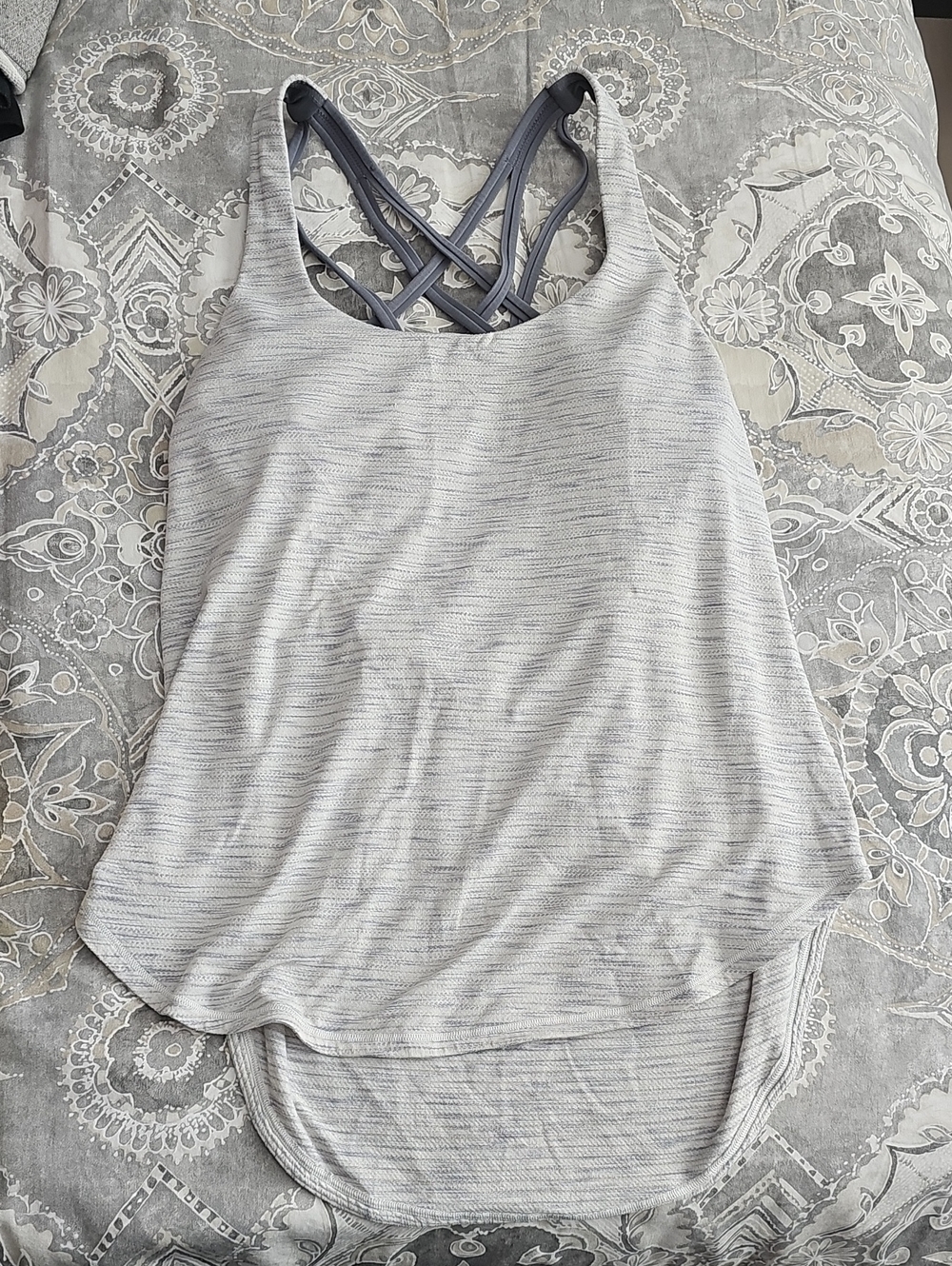 Lululemon No Limits Light Gray Strappy Tank Top